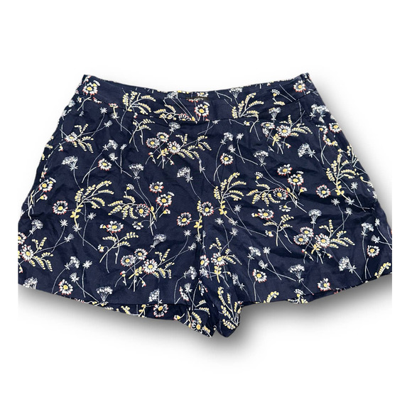 LOFT Ann Taylor Women's Navy Blue Floral Print Dress Shorts - Size 10 - Picture 1 of 3